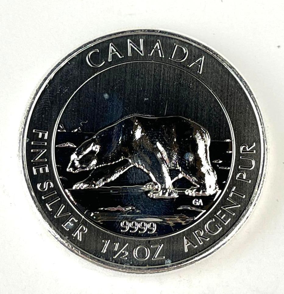 2013 Canada $8 Polar Bear 1.5 oz 9999 Fine Silver Coin (1 of 2)