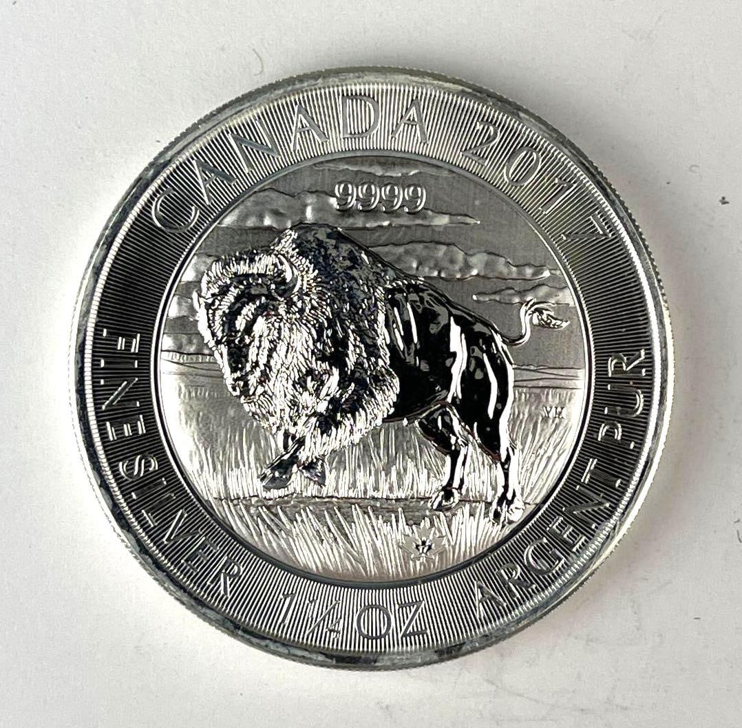 2017 Canada $8 Bison 1.25 oz 9999 Fine Silver Coin: 2017 Canada $8 Bison 1.25 oz 9999 Fine Silver Coin
