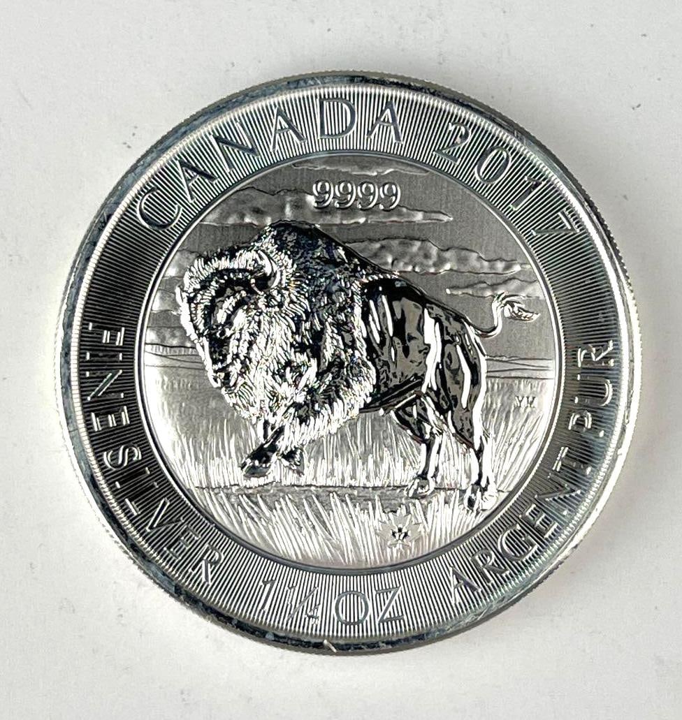 2017 Canada $8 Bison 1.25 oz 9999 Fine Silver Coin: 2017 Canada $8 Bison 1.25 oz 9999 Fine Silver Coin
