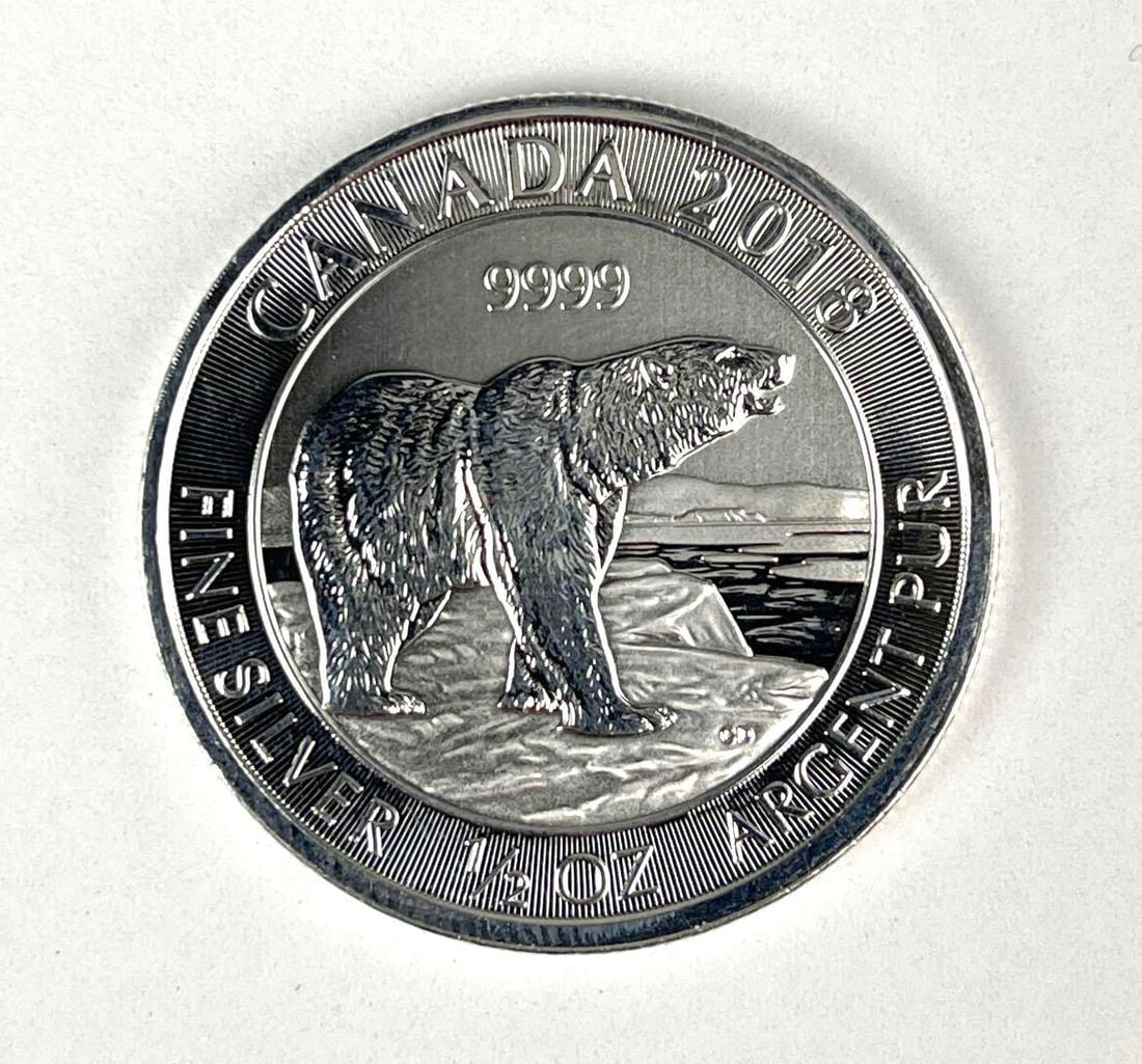 2018 Canada $2 Polar Bear 1/2 oz 9999 Fine Silver Coin (1 of 2)