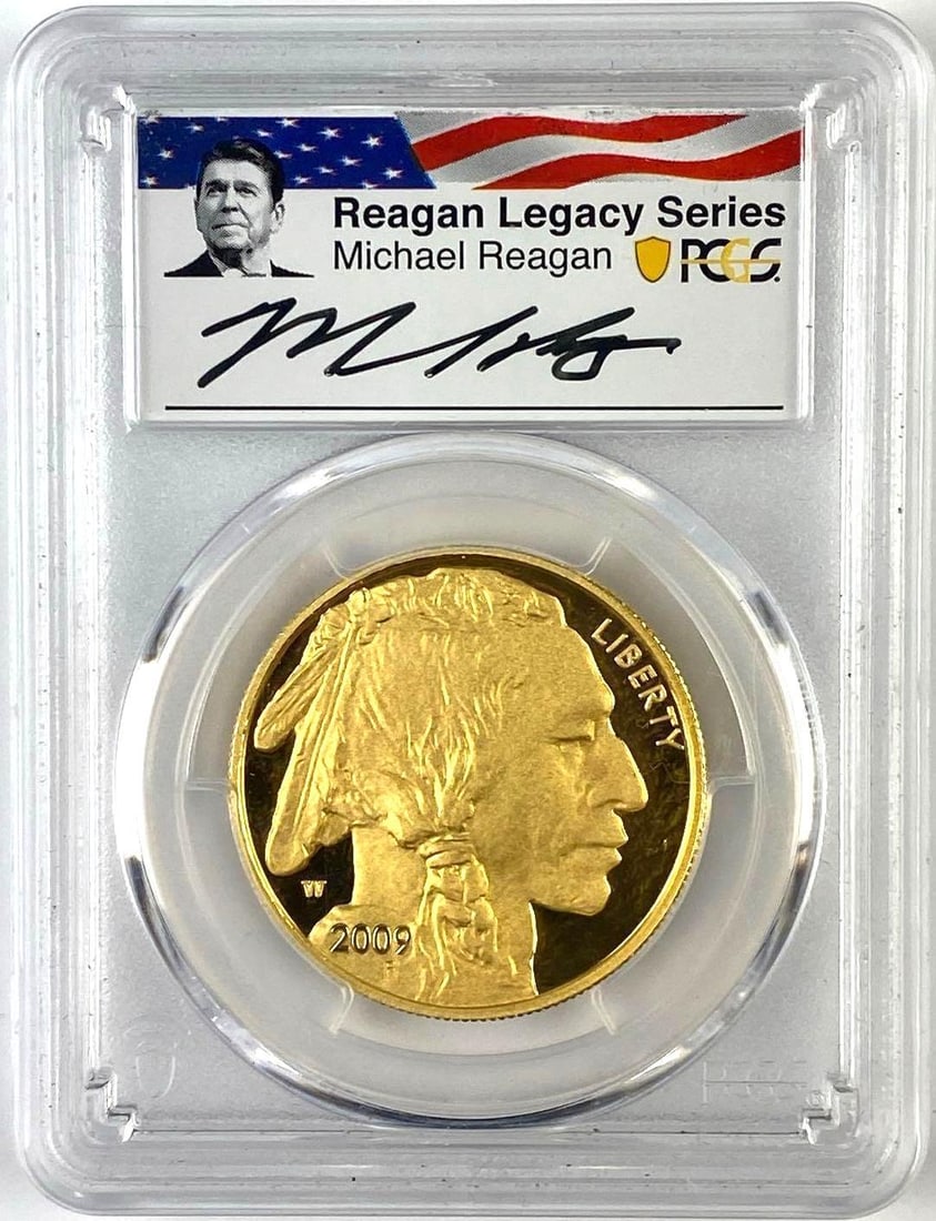 2009 W US $50 PROOF Buffalo 1 Oz. .9999 Fine Gold PCGS PR70 DCAM: Reagan Legacy Series