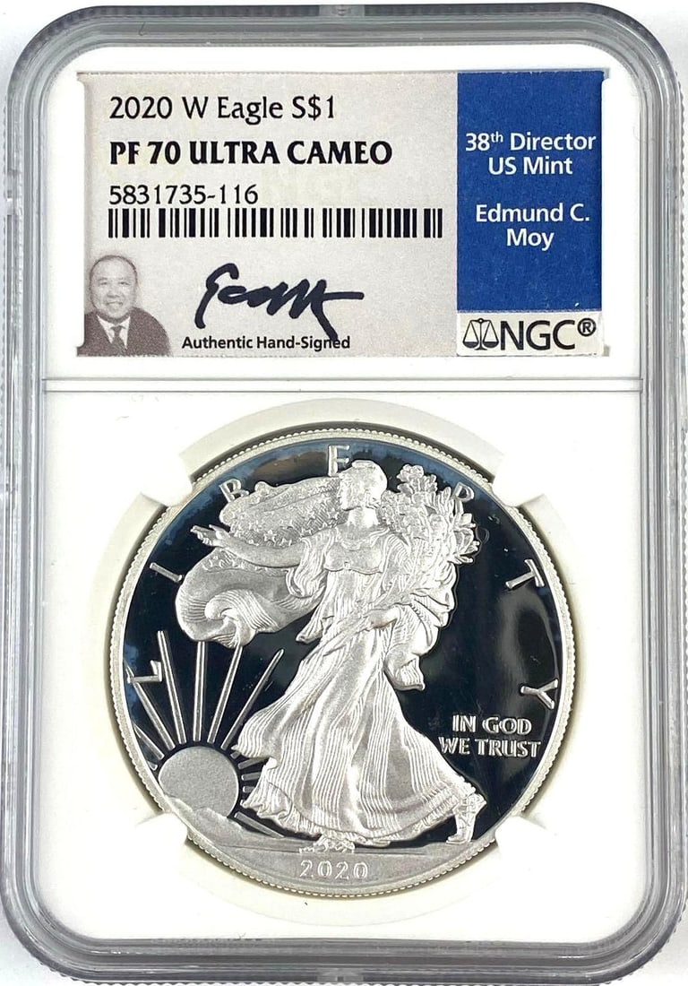 2020 W US 1 Oz American Silver Eagle NGC PF70 Ultra CAMEO (1 of 2)