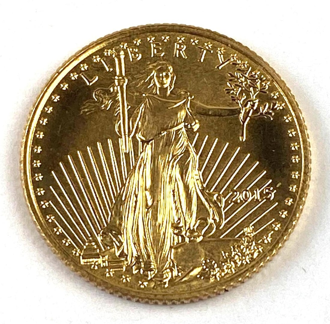 2015 $5 American Eagle 1/10 Oz Fine Gold Coin (1 of 2)