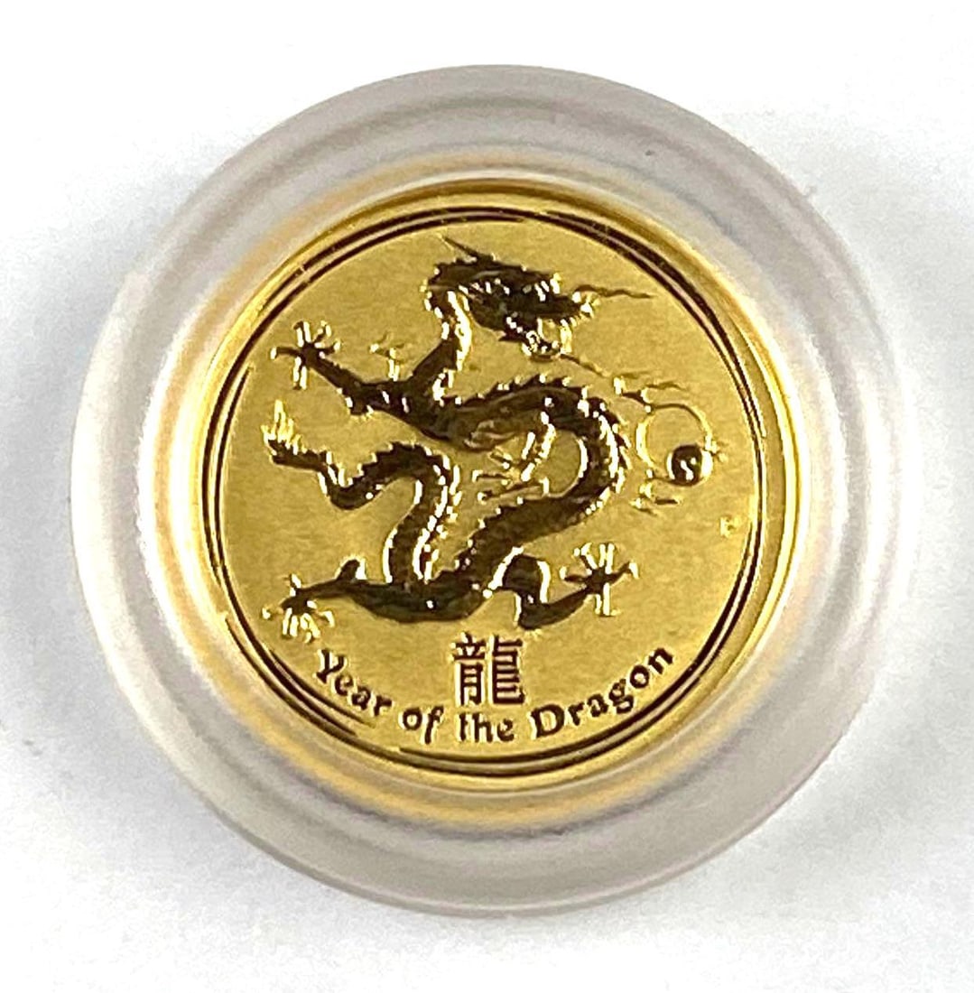 2012 Year Of The Dragon 1/20 Oz .9999 Fine Gold Queen Elizabeth Round: 2012 Year Of The Dragon 1/20 Oz .9999 Fine Gold Queen Elizabeth Round
