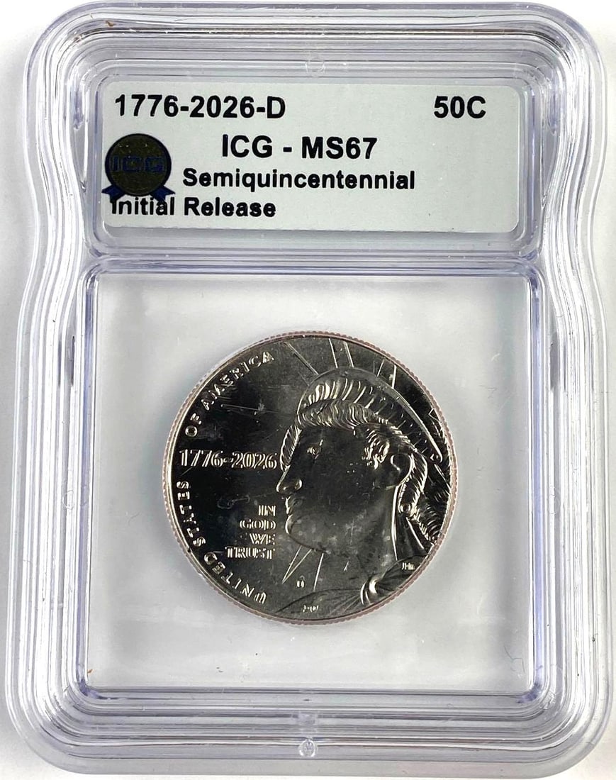 1776-2016 D US Semi Quincentennial Liberty Half Dollar ICG MS67: 1776-2016 D US Semi Quincentennial Liberty Half Dollar ICG MS67 Initial Release