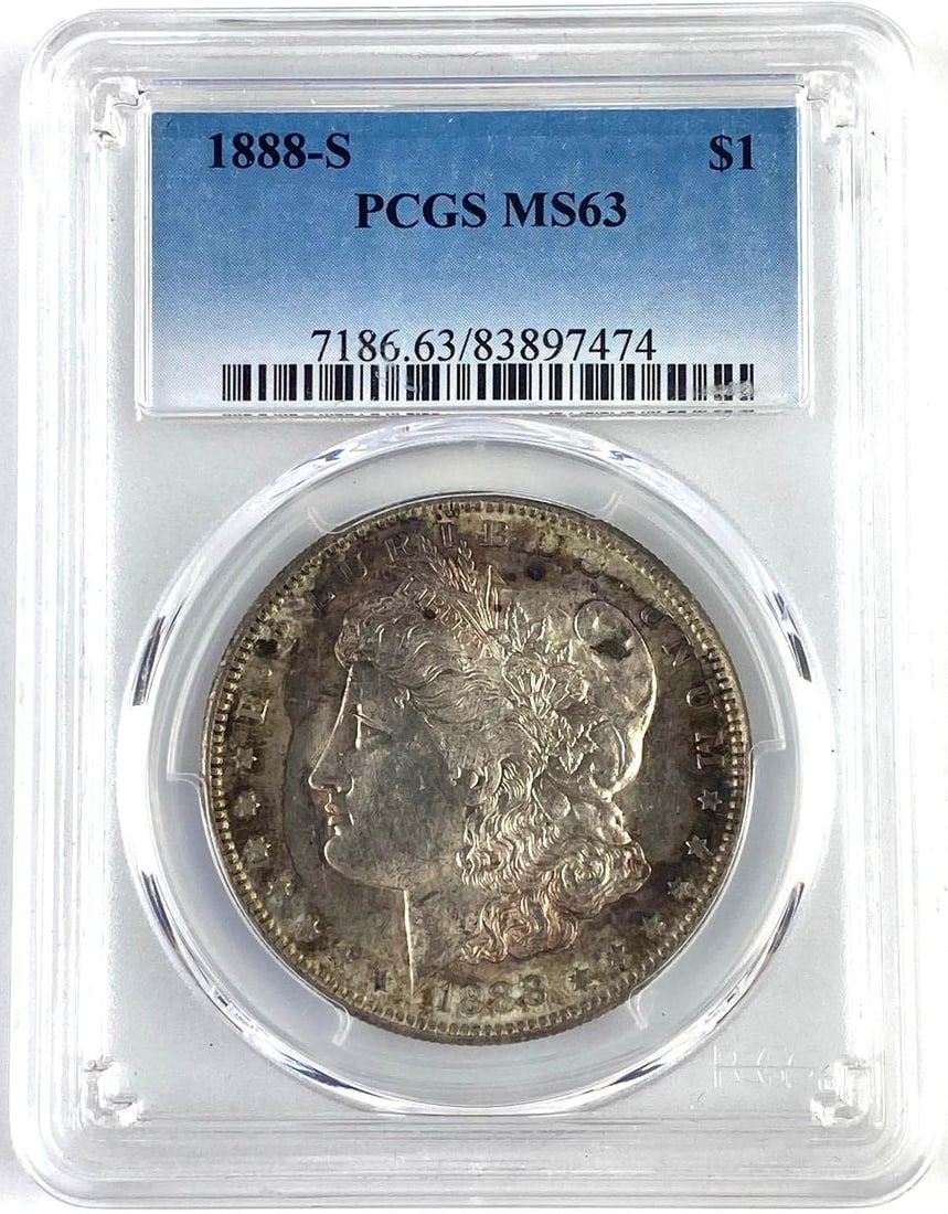 1888 S US Morgan Silver Dollar PCGS MS63: 1888 S US Morgan Silver Dollar PCGS MS63