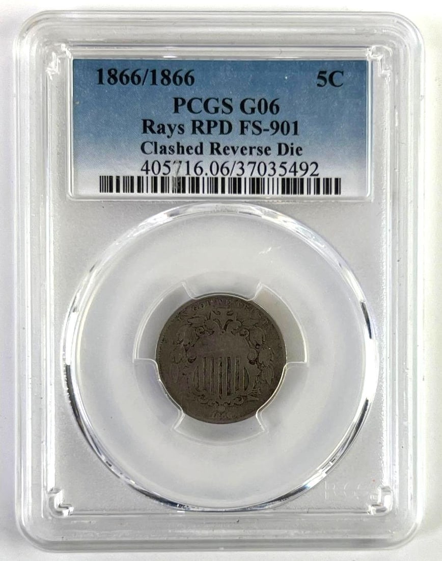 1866/1866 Rays RPD FS-901 Shield Nickel PCGS G6 (1 of 2)