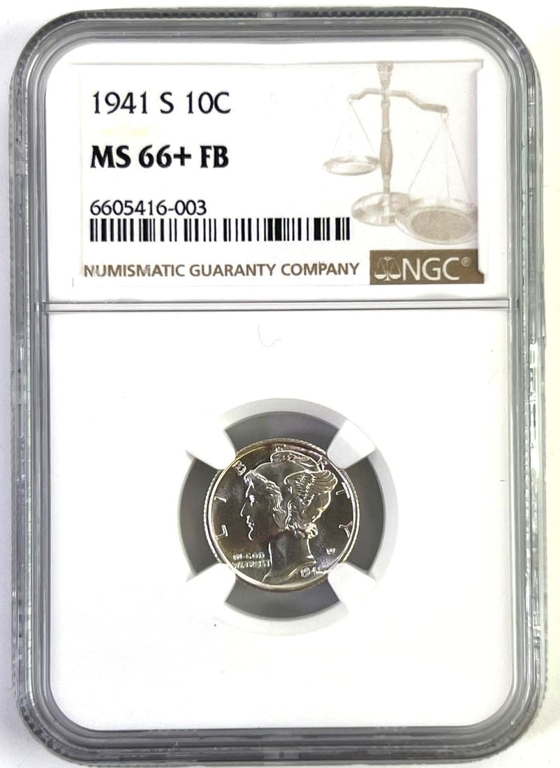 1941 S Mercury Dime NGC MS66+ FB (1 of 2)