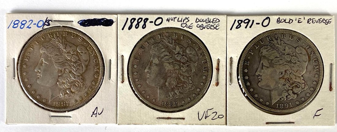 Group of (3) 1880s-1890s US Morgan Silver Dollars (1 of 2)