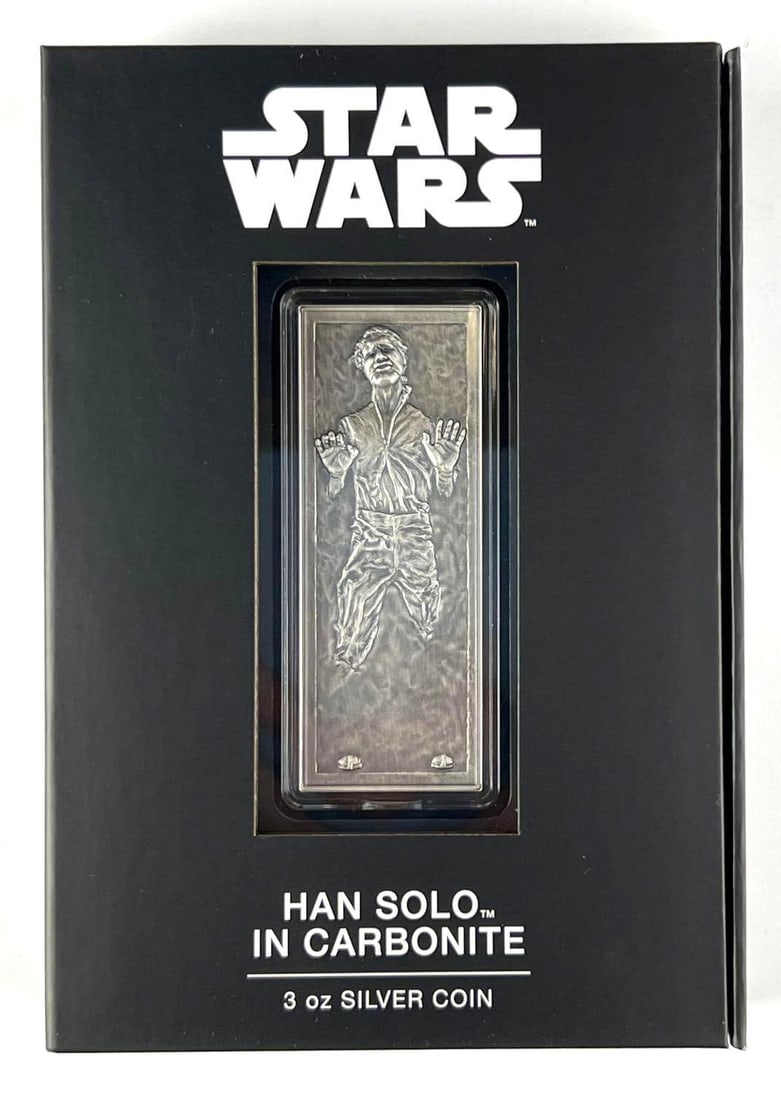 2022 New Zealand Mint Star Wars Han Solo in Carbonite 3 oz .999 Fine Silver Bar/Coin (1 of 4)