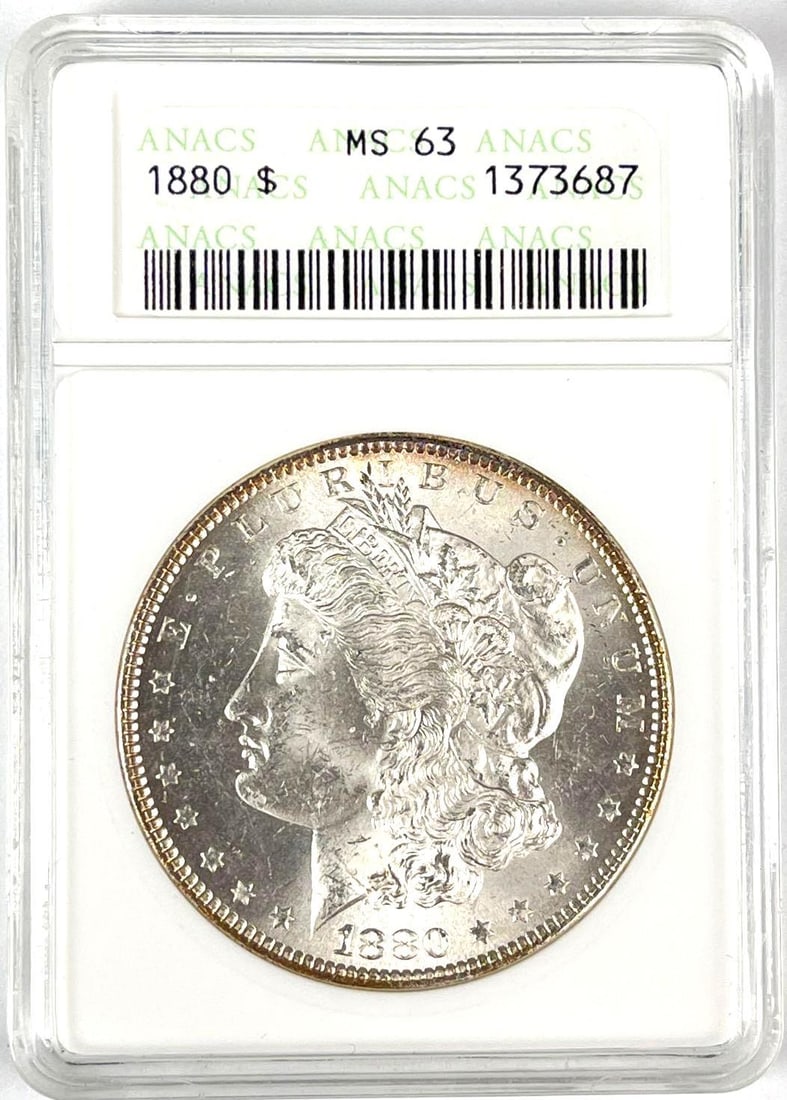 1880 US Morgan Silver Dollar ANACS MS63: 1880 US Morgan Silver Dollar ANACS MS63