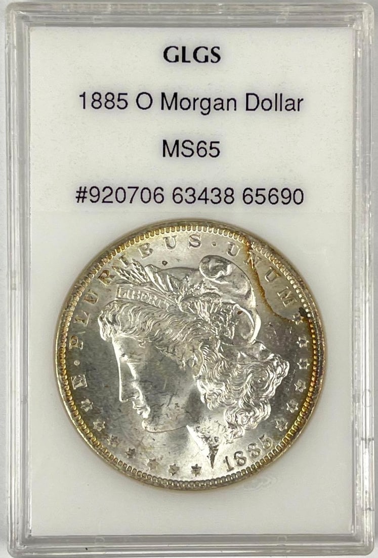 1885 O US Morgan Silver Dollar GLGS MS65: 1885 O US Morgan Silver Dollar GLGS MS65