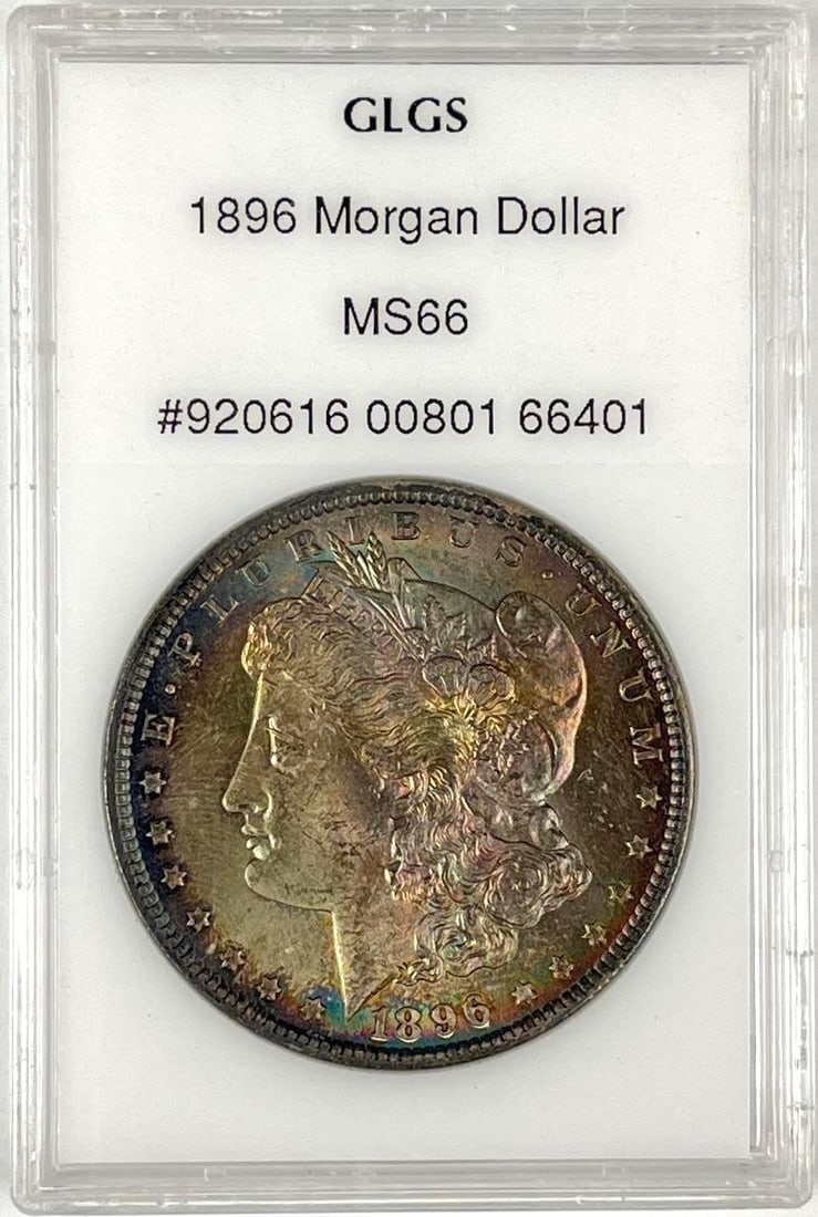 1896 US Morgan Silver Dollar GLGS MS66: 1896 US Morgan Silver Dollar GLGS MS66