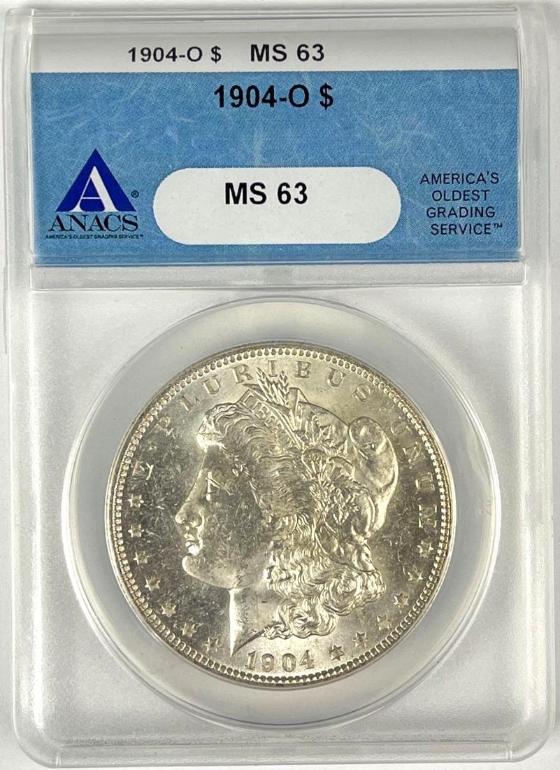 1904 O US Morgan Silver Dollar ANACS MS63: 1904 O US Morgan Silver Dollar ANACS MS63