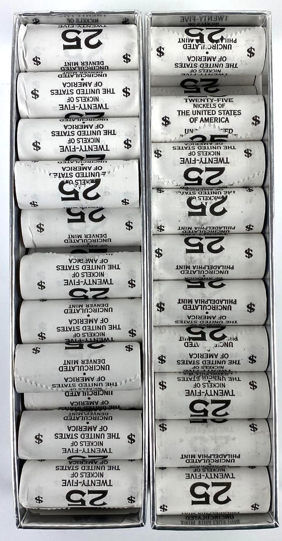 Group of (1000) Jefferson Bison Nickels in Rolls (1 of 2)