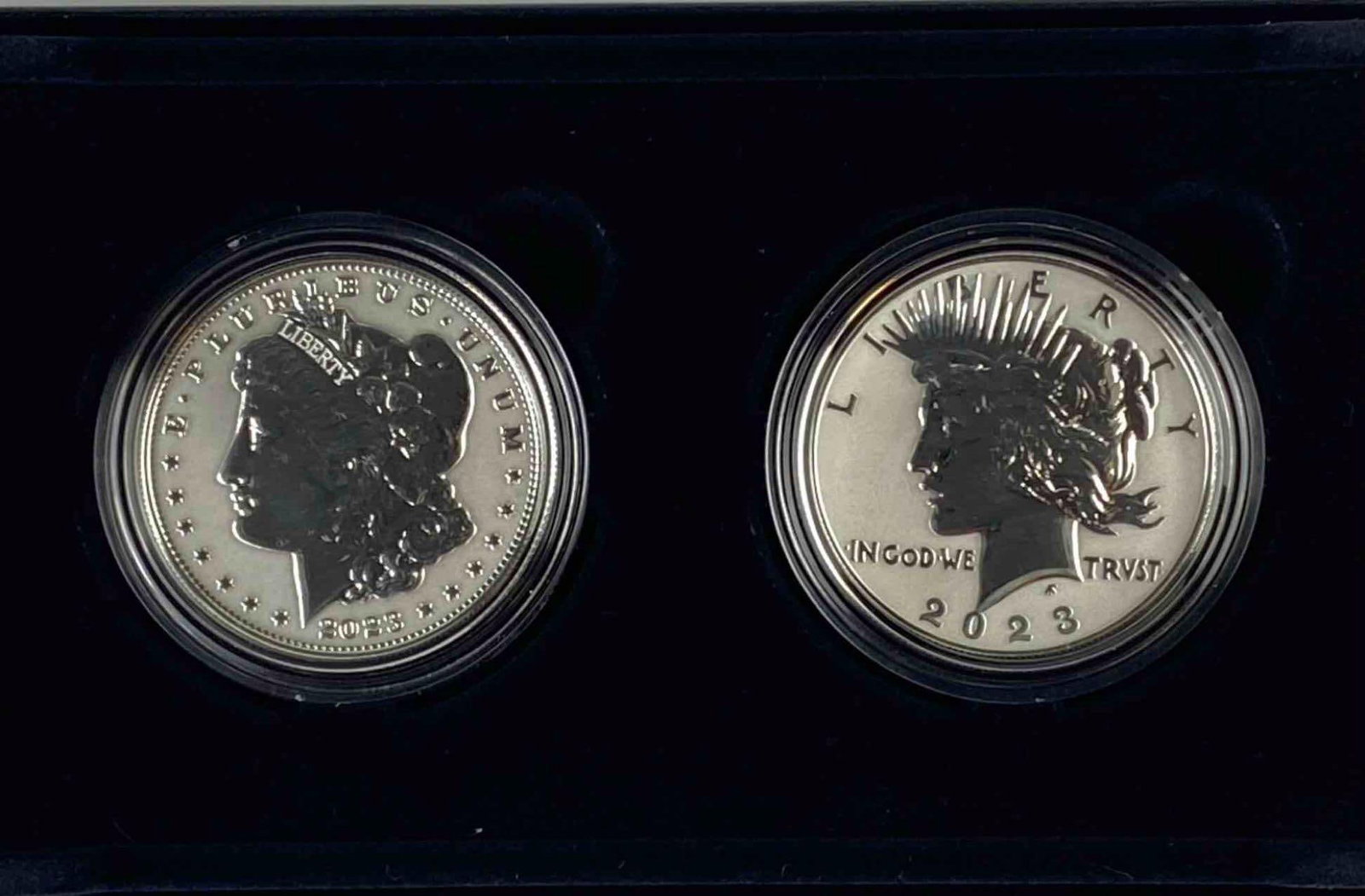 2023 S US Morgan/ Peace Silver Dollar Reverse Proof Two Coin Set (1 of 4)