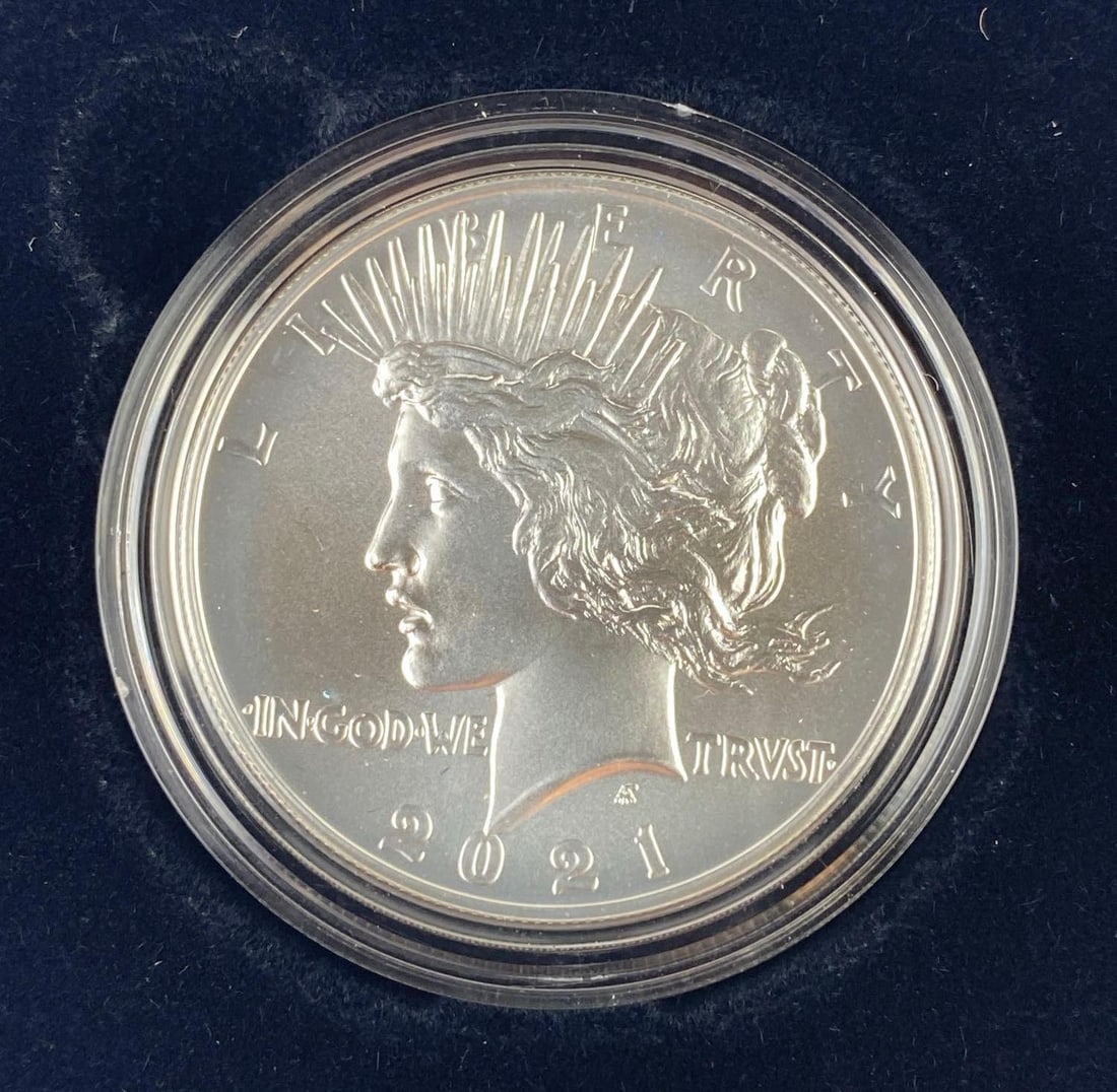2021 United State Mint US $1 Peace Silver Dollar: 2021 United State Mint US $1 Peace Silver Dollar with COA