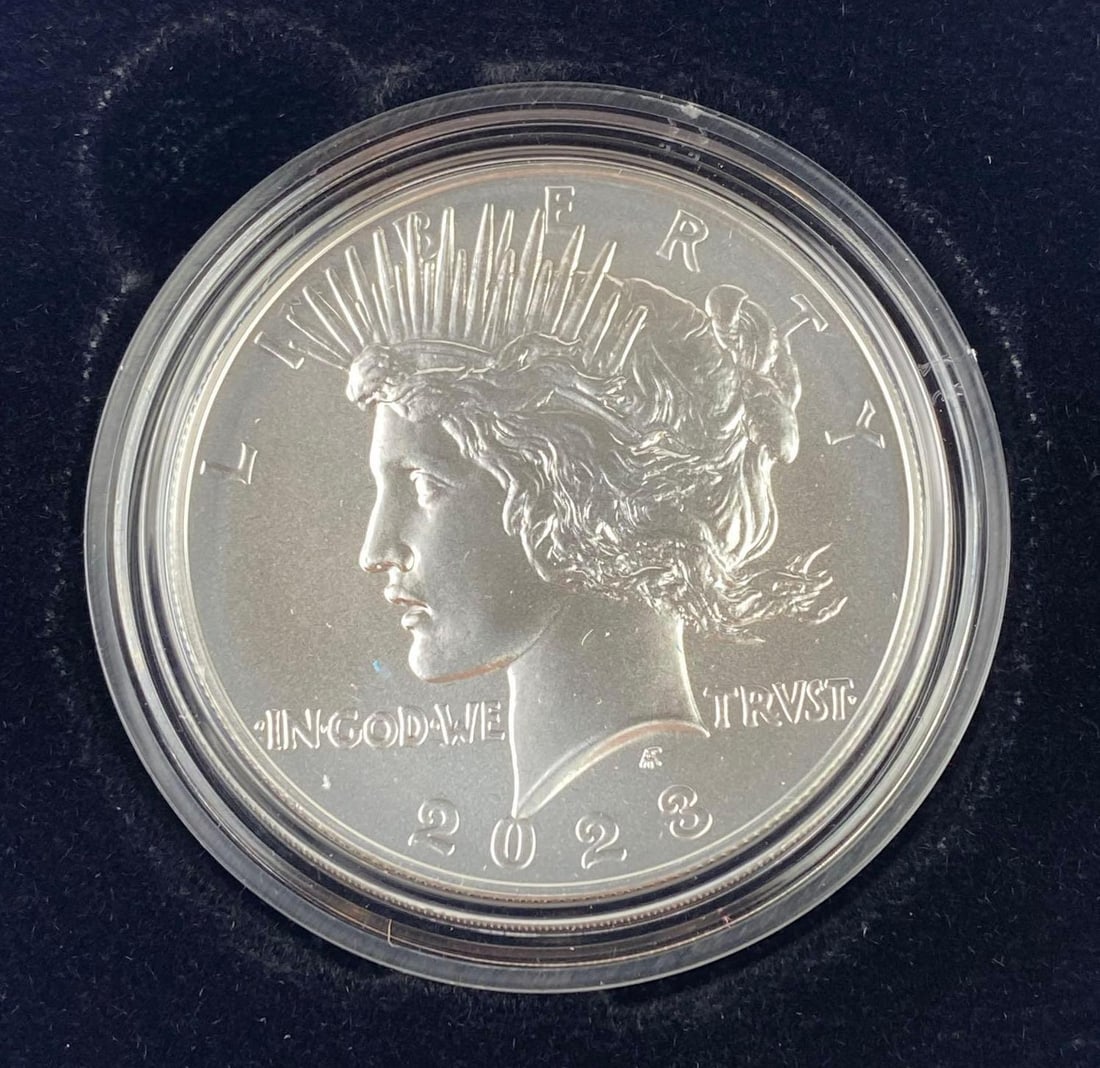 2023 United State Mint US $1 Peace Silver Dollar: 2023 United State Mint US $1 Peace Silver Dollar with COA