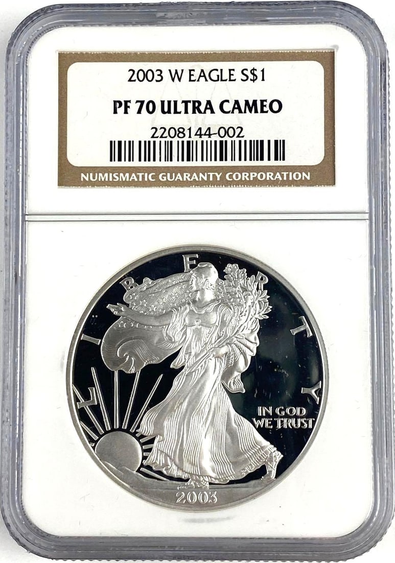 2003 W PROOF US 1 Oz American Silver Eagle NGC PF70 Ultra CAMEO (1 of 2)