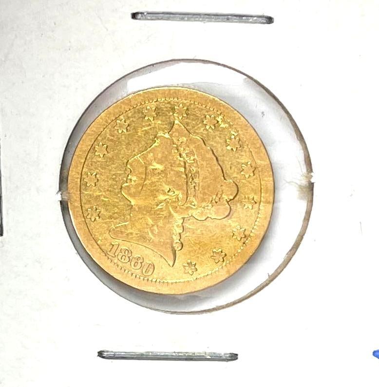 1860 S US $2.50 Liberty Head Gold Coin (1 of 2)