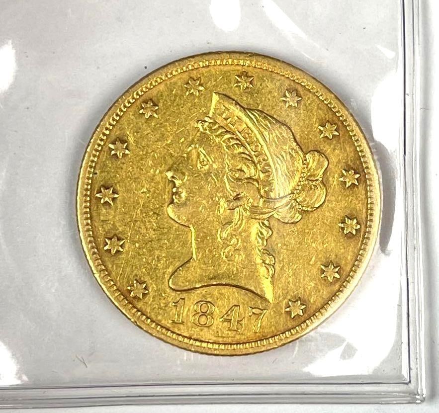 1847 US $5.00 Liberty Head Gold Coin: 1847 US $5.00 Liberty Head Gold Coin