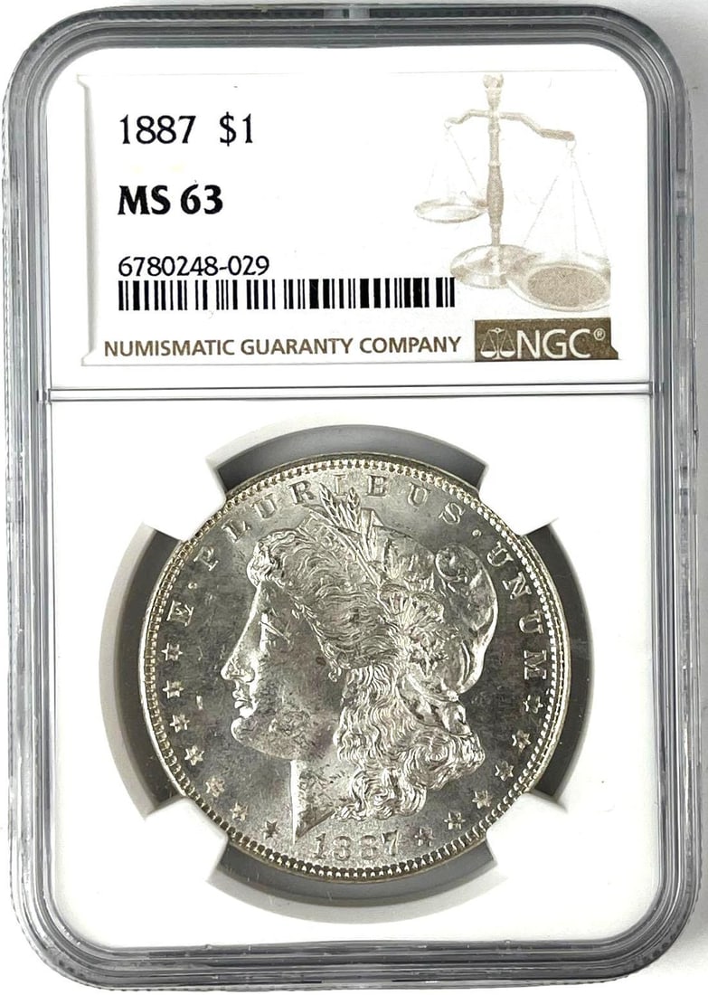 1887 US Morgan Silver Dollar MS 63: 1887 US Morgan Silver Dollar MS 63