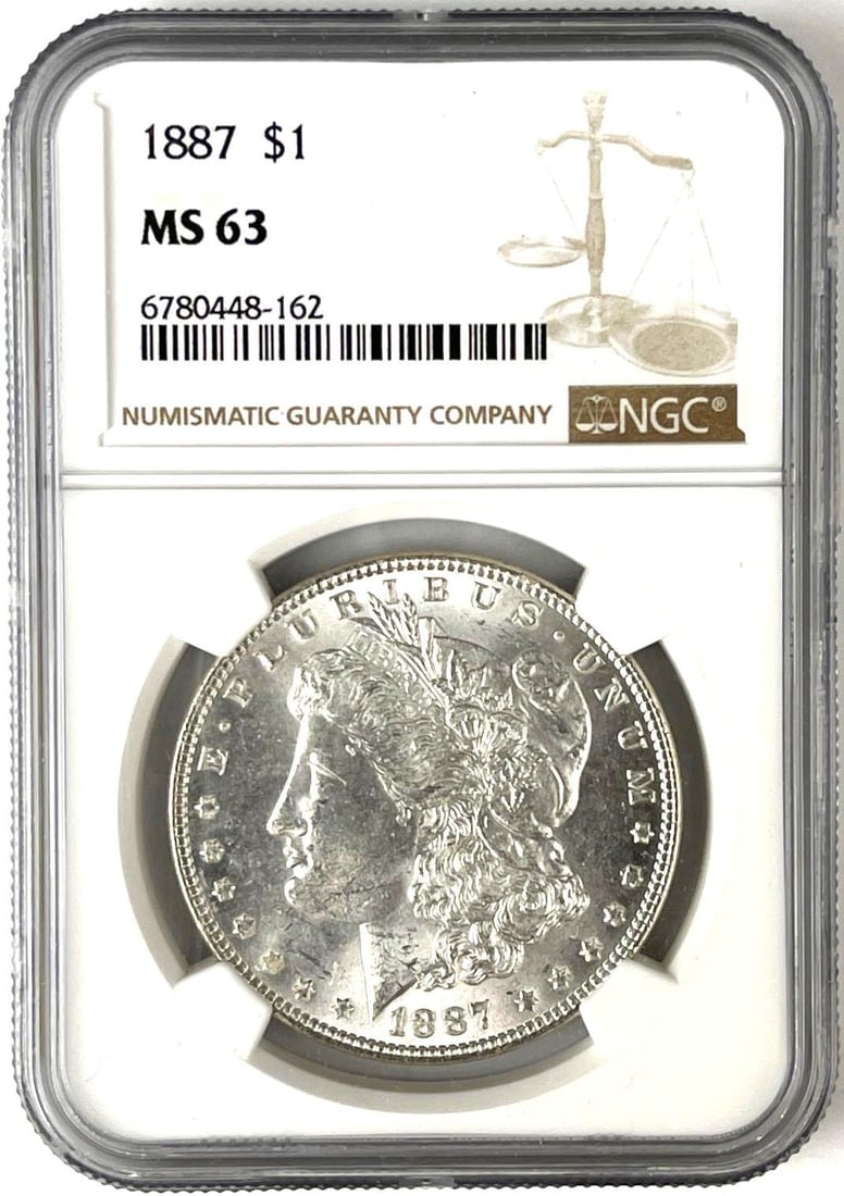 1887 US Morgan Silver Dollar MS 63: 1887 US Morgan Silver Dollar MS 63