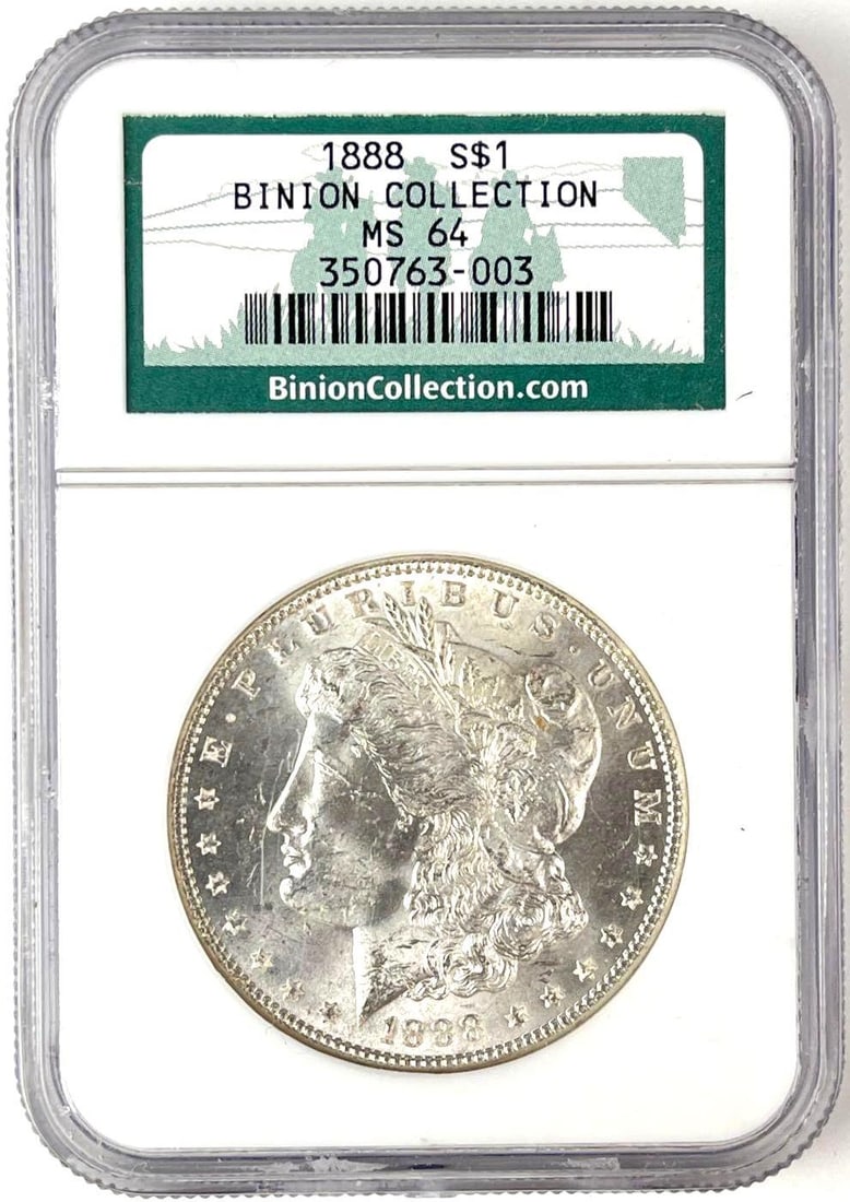 1888 US Morgan Silver Dollar NGC MS 64: Binion Collection
