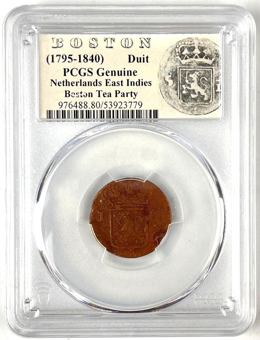1795-1840 Netherlands East Indies Boston Tea Party Duit PCGS Graded Genuine: 1795-1840 Netherlands East Indies Boston Tea Party Duit PCGS Graded Genuine