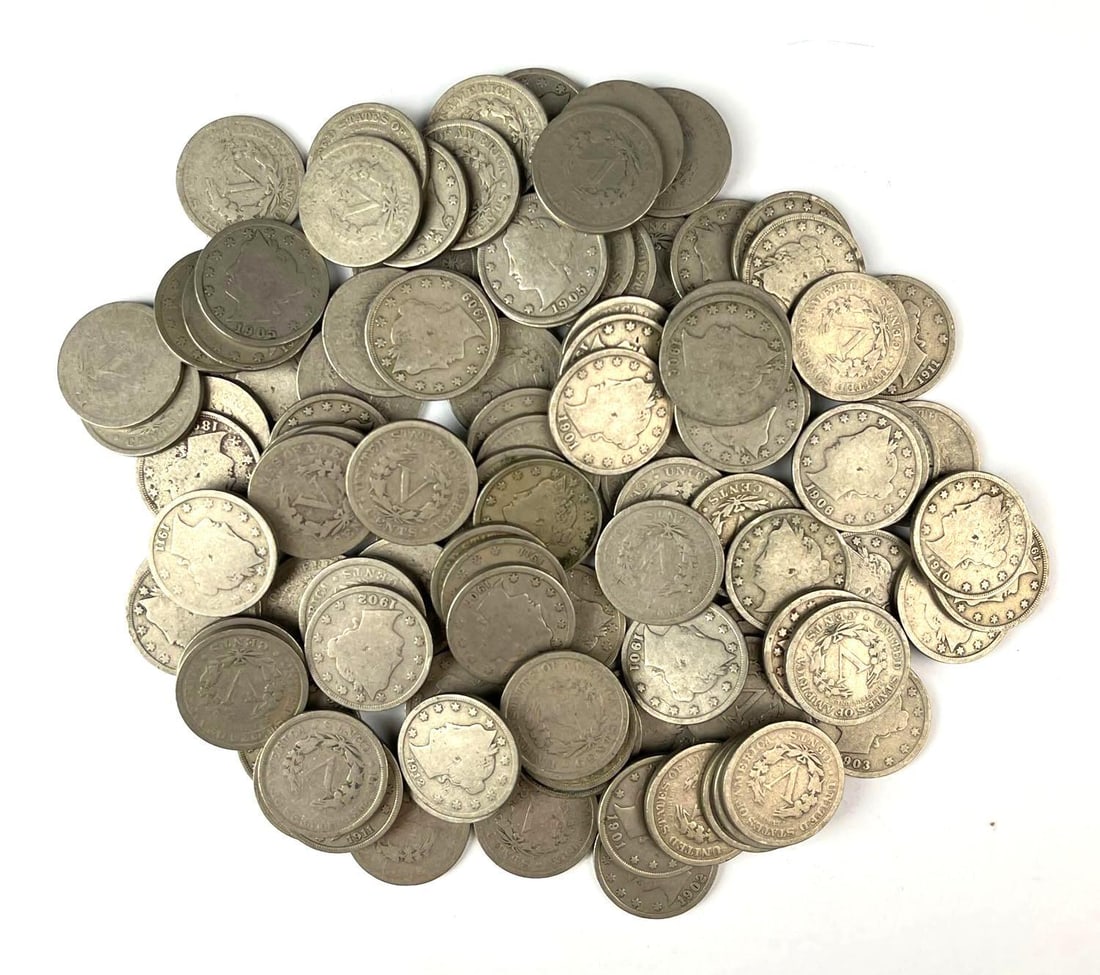 Group of 110 US Liberty Head V Nickels: Group of 110 US Liberty Head V Nickels