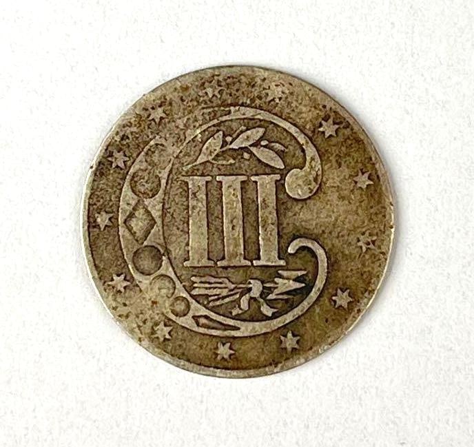1856 US Three Cent Silver Nickel: 1856 US Three Cent Coin