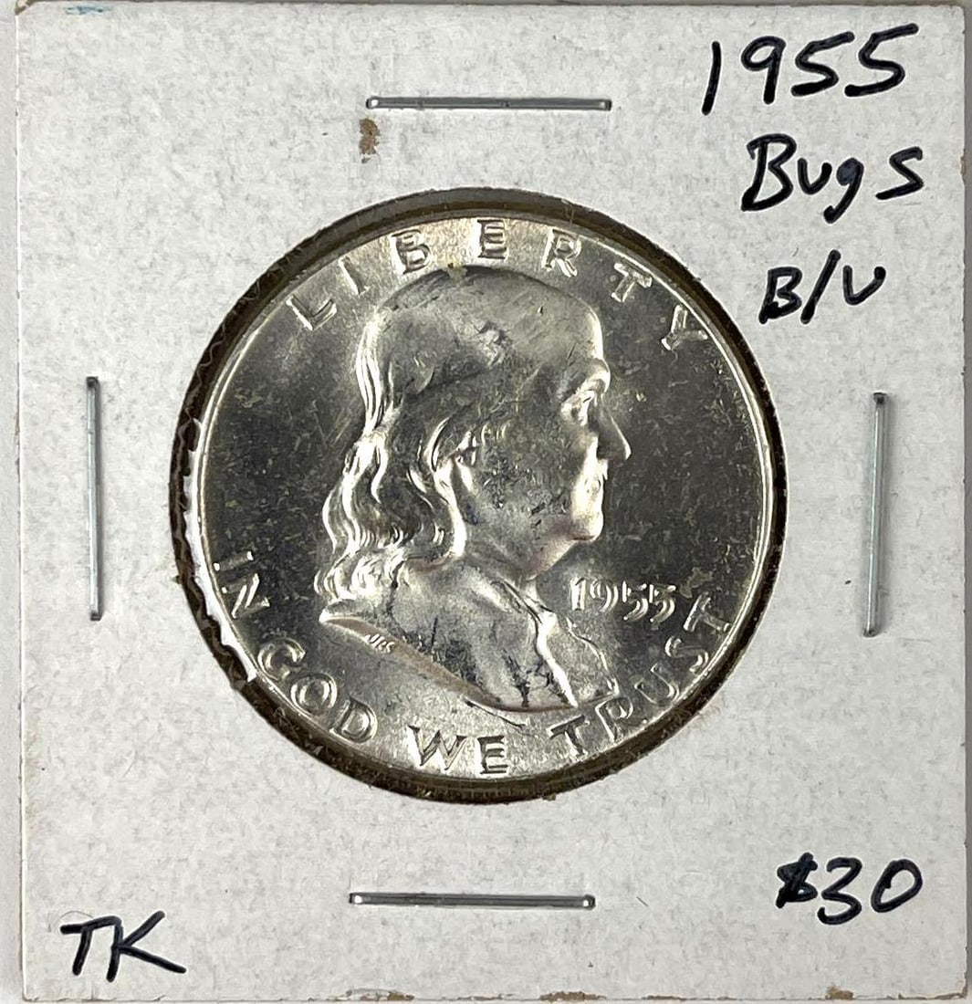 1955 US Franklin Silver Half Dollar BU Bugs Bunny (1 of 2)