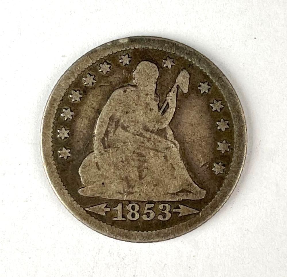 1853 US Seated Liberty Quarter: 1853 US Seated Liberty Quarter Coin