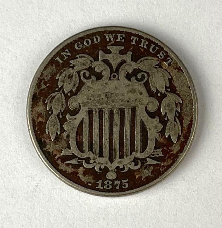 KEY DATE 1875 US Shield Nickel (1 of 2)