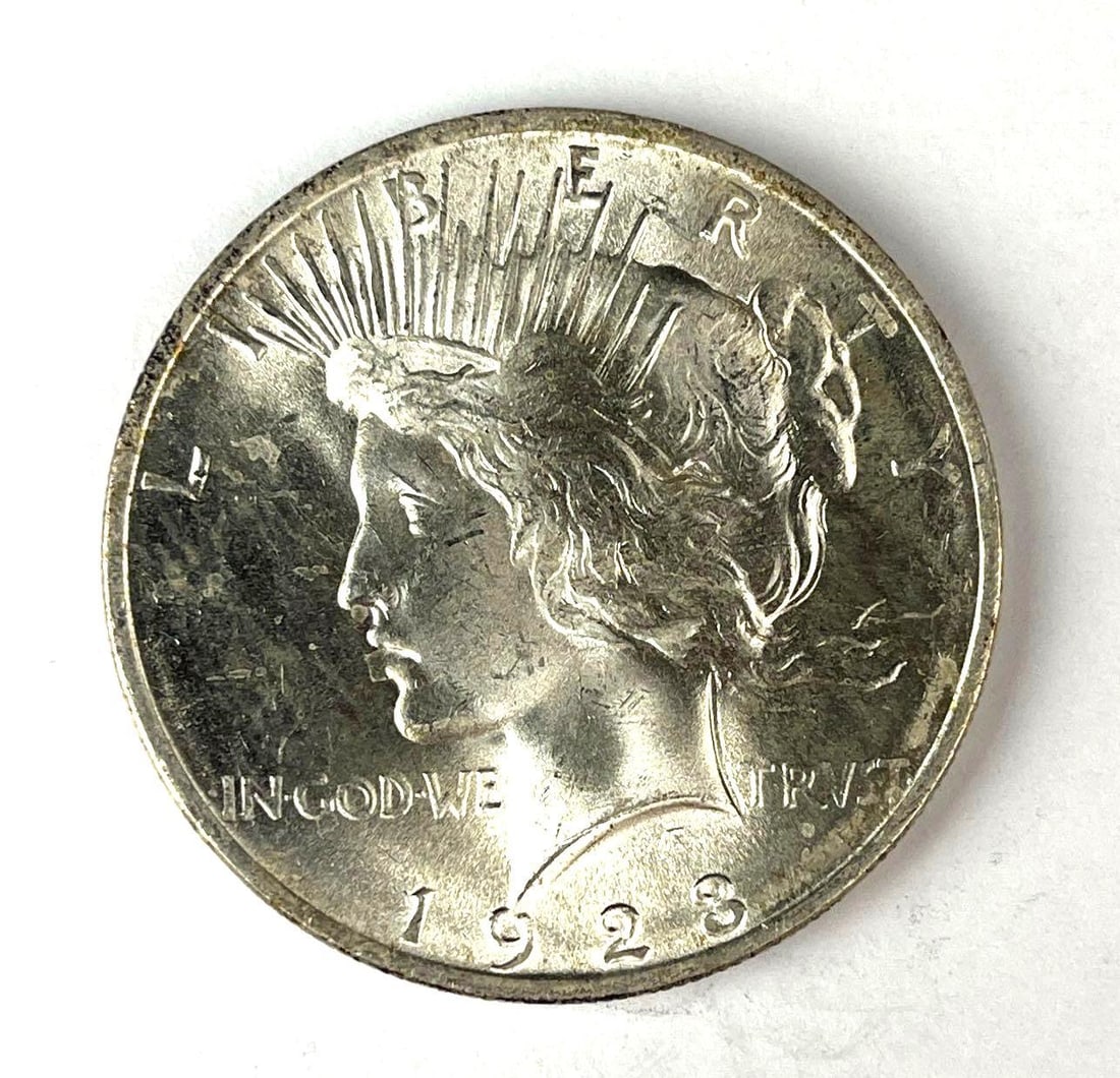 1923 US Peace Silver Dollar BU: 1923 US Peace Silver Dollar BU 60