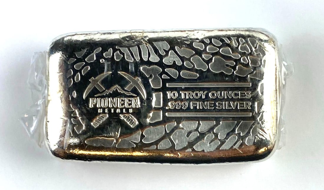 Pioneer Metals 10 Oz .999 Fine Silver Ingot/ Bar (1 of 2)