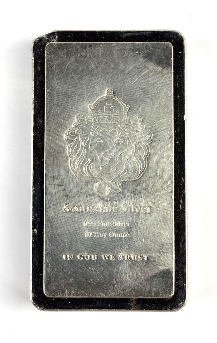 Scottsdale Silver 10 Oz .999 Fine Silver Ingot/ Bar (1 of 2)