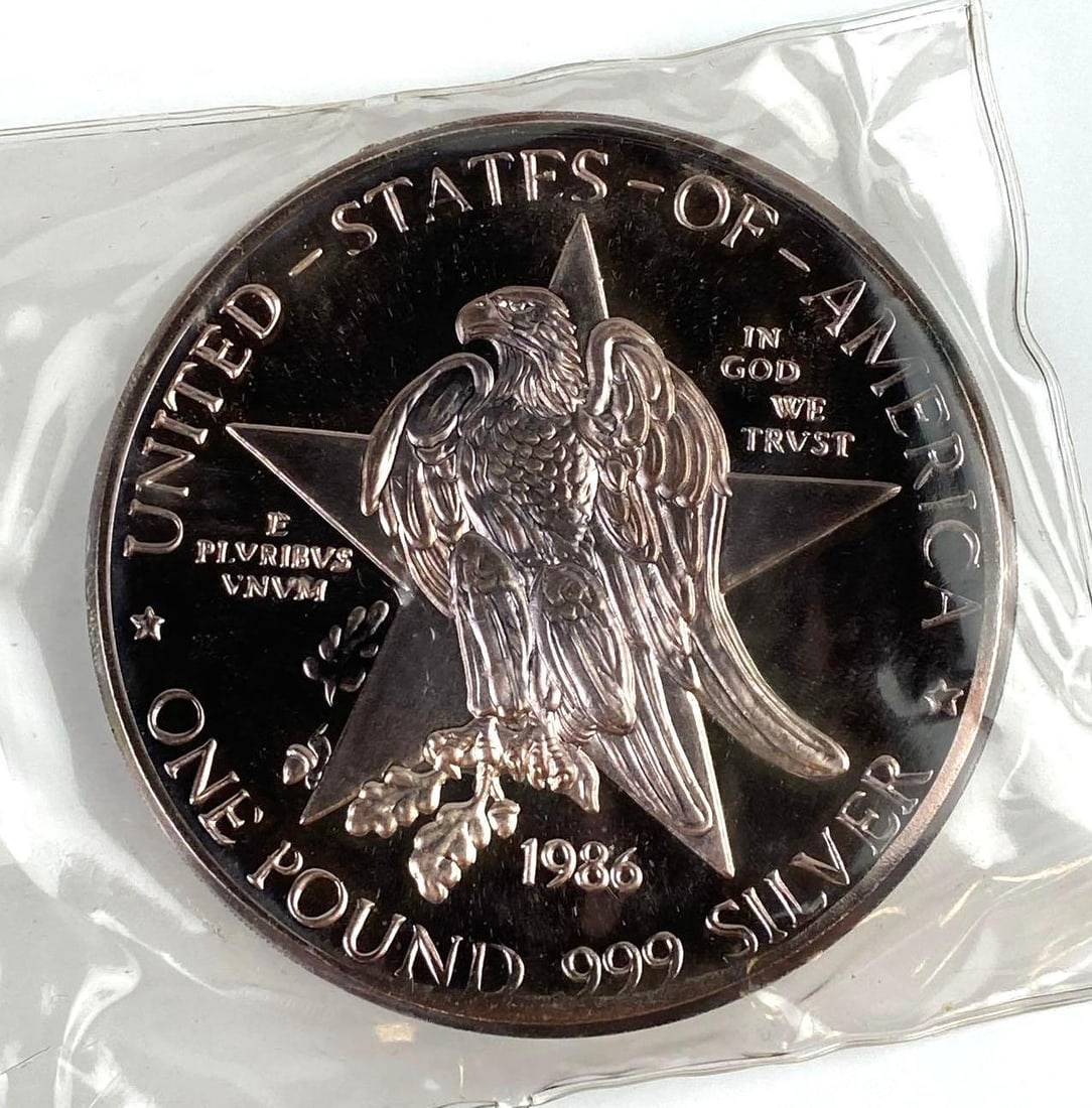 RARE 1986 Texas Independence 16 Oz .999 Fine Alamo Round (1 of 2)
