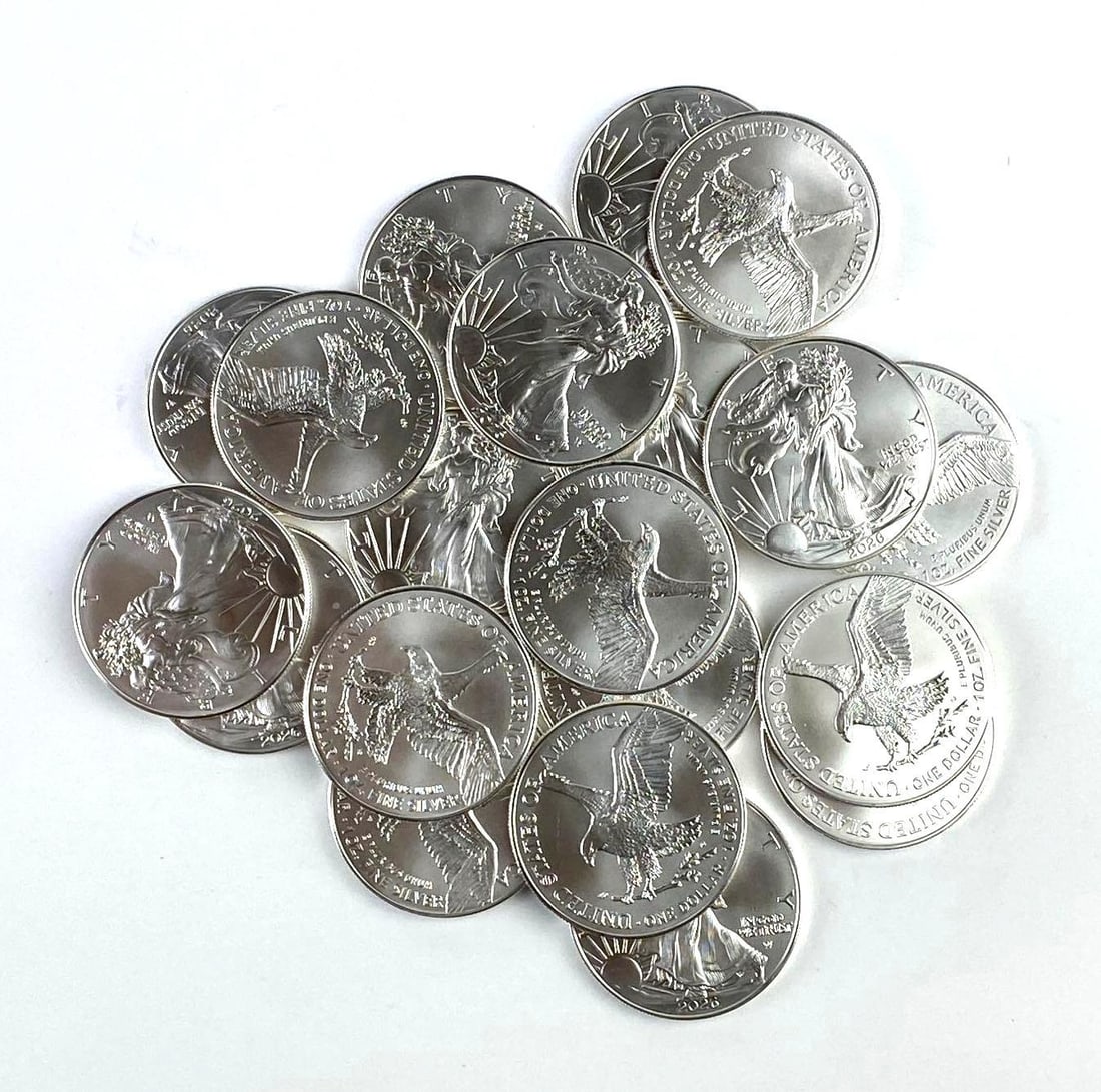 FRESH ROLL of 20 2026 US 1 Oz American Silver Eagles: Group of 20 2026 US 1 Oz American Silver Eagles
