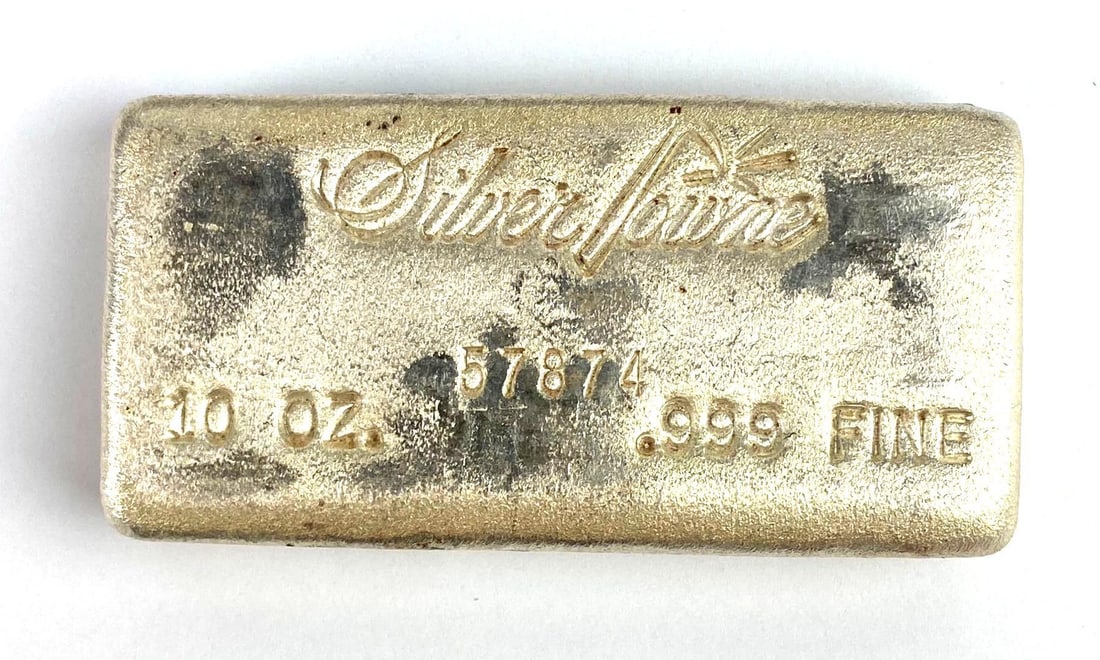Silvertowne 10 Oz .999 Fine Silver Ingot/ Bar: Silvertowne 10 Oz .999 Fine Silver Ingot/ Bar