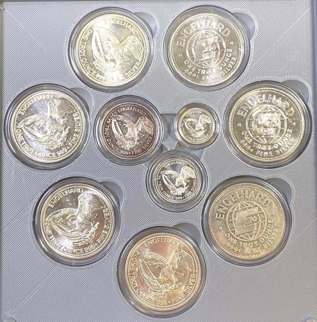 RARE Engelhard DATE and WEIGHT SET .999 Fine Silver Rounds (1 of 3)