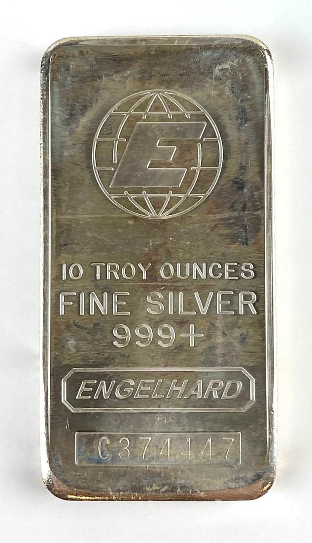 Engelhard 10 Oz .999 Fine Silver Ingot/ Bar (1 of 2)