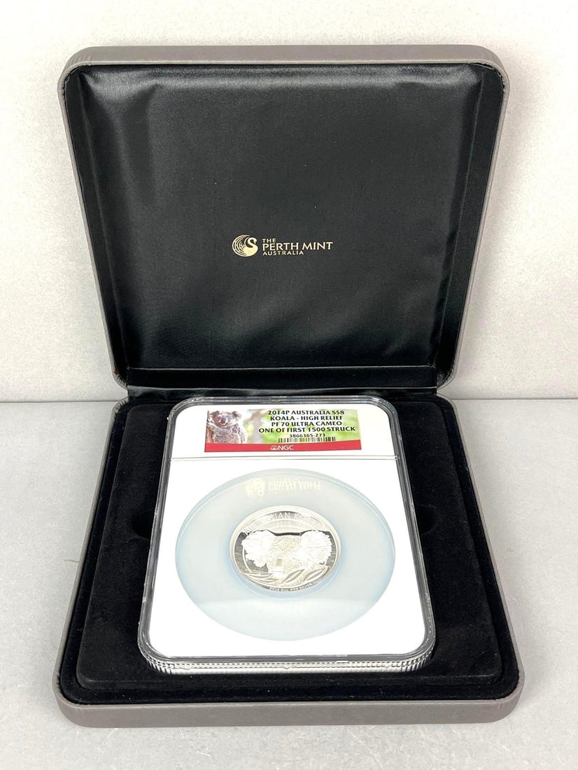 2014 P Australia $8 Koala 5 oz Fine Silver.999 Silver Round PF70 Ultra Cameo (1 of 4)