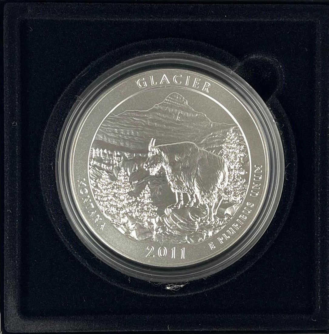 2011 P US Mint UNC ATB Glacier Montana 5 oz .999 Fine Silver Round (1 of 3)