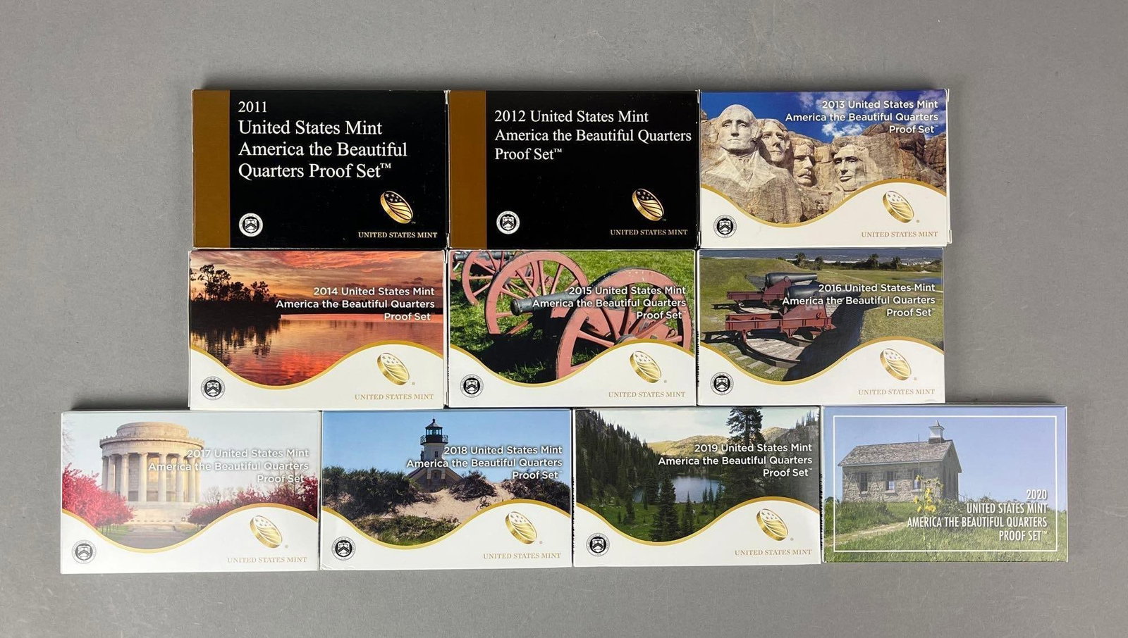 Group of 10 US Mint ATB Quarter Proof Coin Sets (1 of 3)