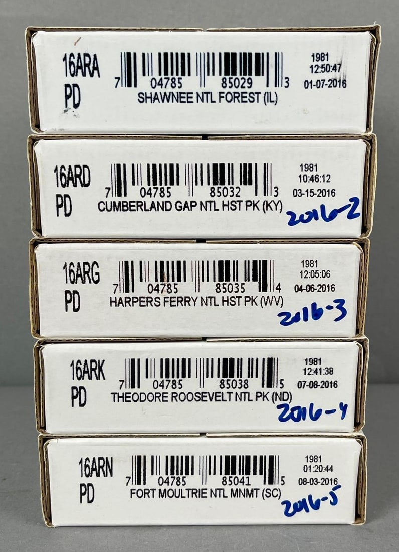 5 Sets of 2016 US Mint P/D ATB Quarter Rolls (1 of 1)