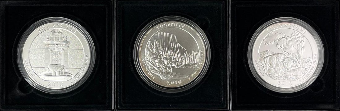 Group of 3 2010 US Mint UNC ATB 5 oz .999 Fine Silver Rounds (1 of 4)