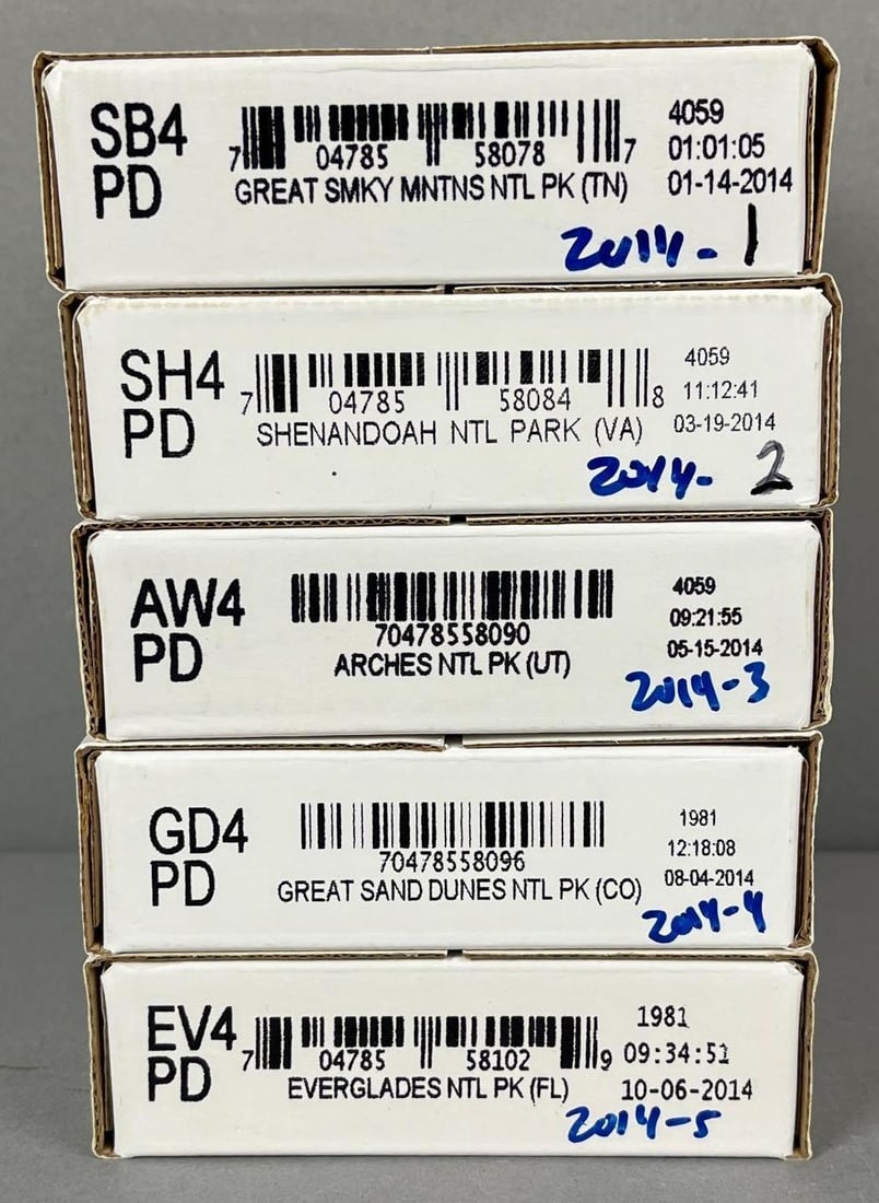 5 Sets of 2014 US Mint P/D ATB Quarter Rolls (1 of 1)