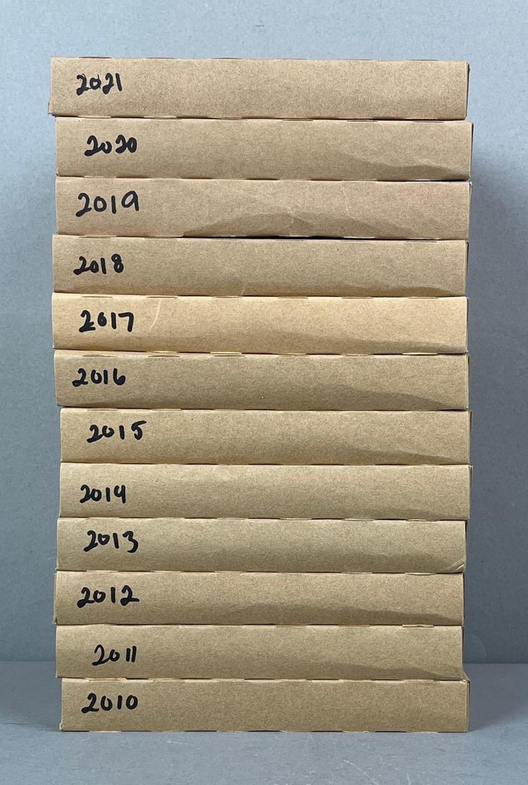 Group of 12 US Mint UNC Coin Proof Sets: Years 2010-2021