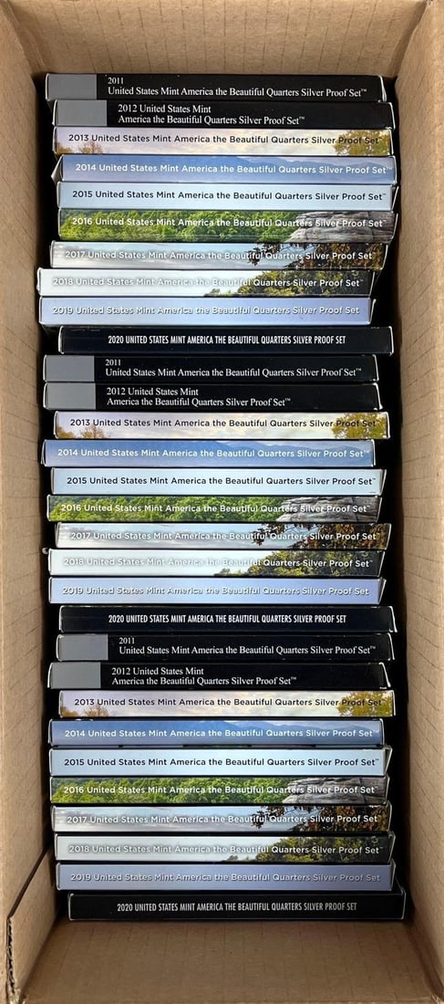 Group of 30 US Mint ATB Quarter Silver Proof Sets (1 of 1)